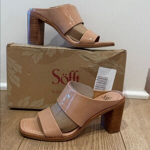 NWT New in box Heritage brand SOFFT pink rose patent leather platforms size 9.5.